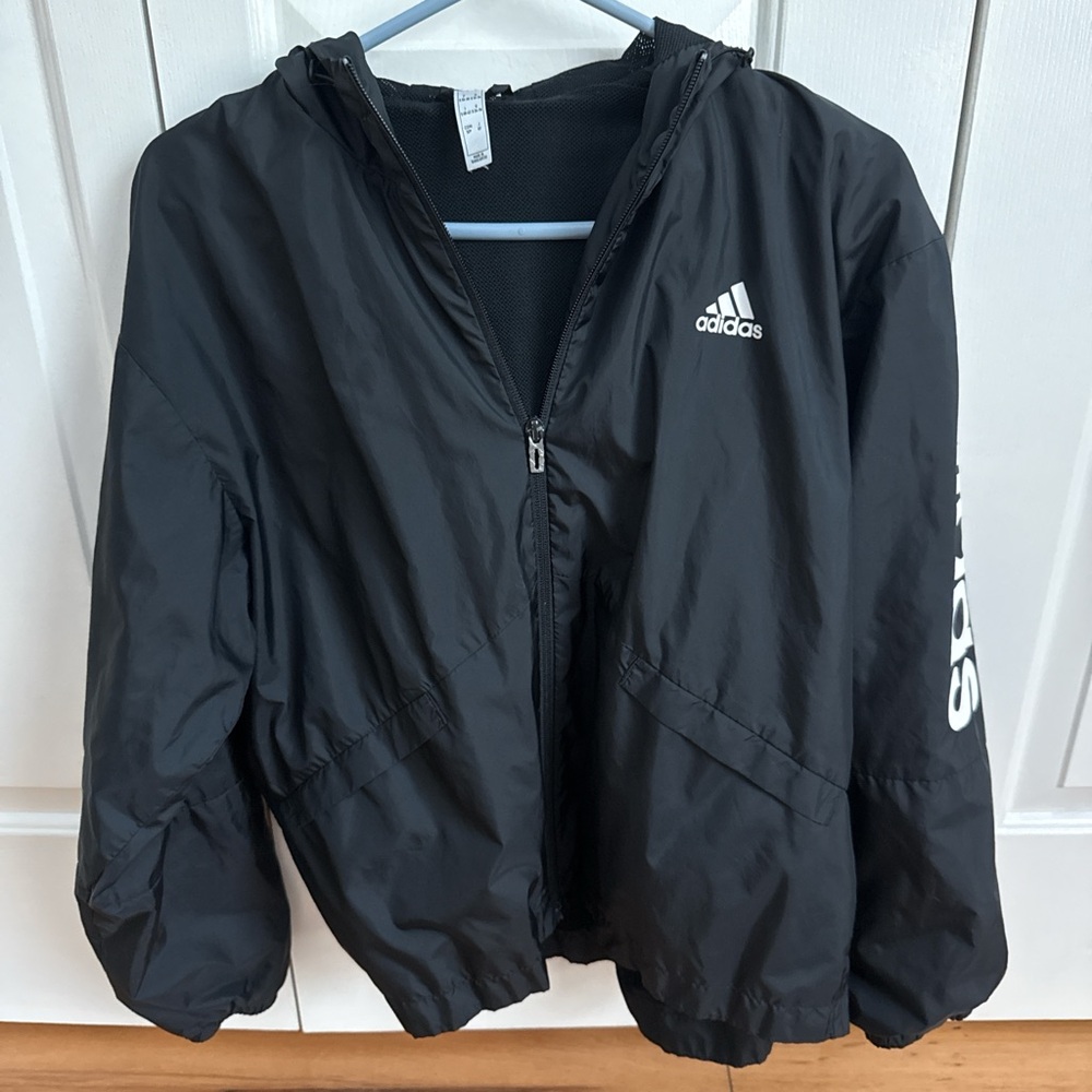 Adidas Black Windbreaker Jacket